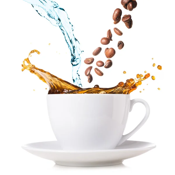 Spatten koffie — Stockfoto