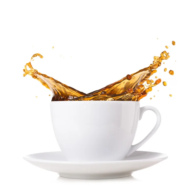 Splashing coffee — Stock Photo, Image