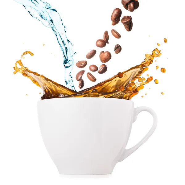 Splashing coffee — Stock Photo, Image