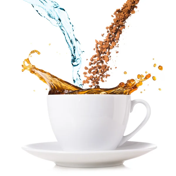 Splashing coffee — Stock Photo, Image