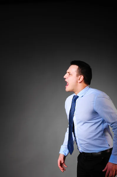 Homem de negócios está gritando — Fotografia de Stock