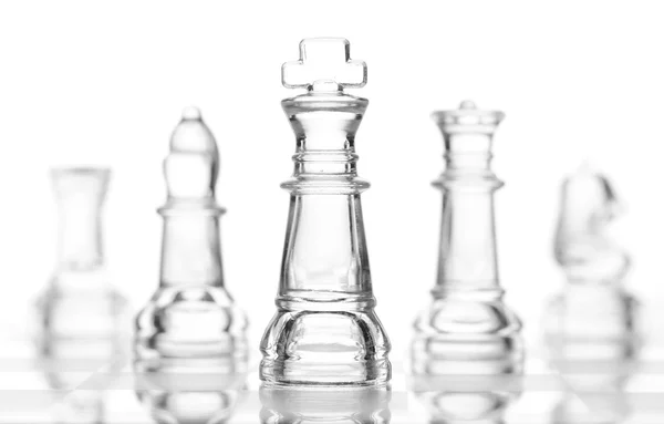 Transparent glass chess — Stock Photo, Image