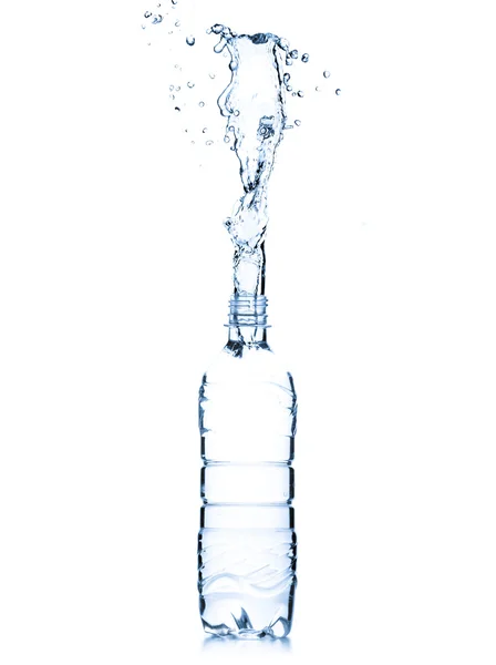 Fles water splash — Stockfoto