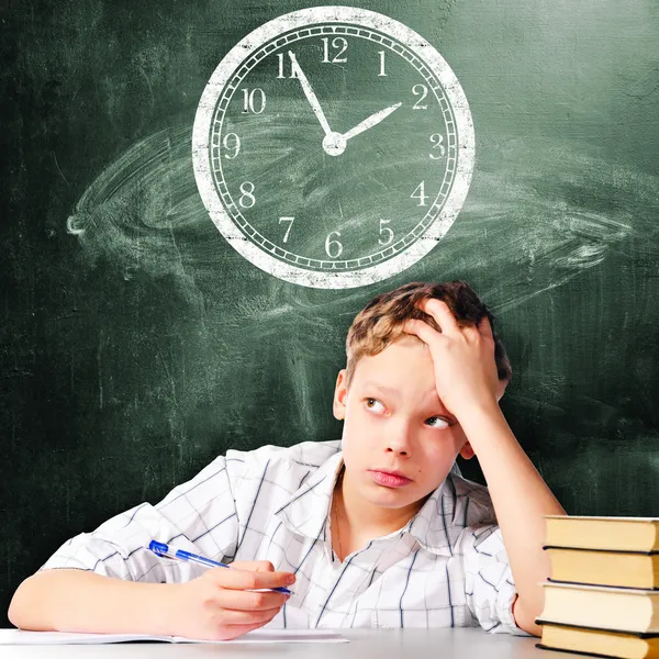 Sad school boy — Stock Photo, Image