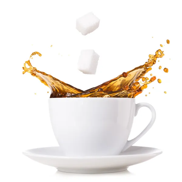 Splashing coffee — Stock Photo, Image