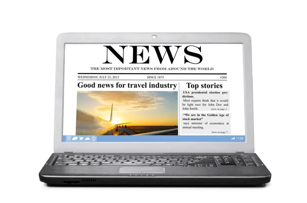 Tablet ordenador con noticias — Foto de Stock