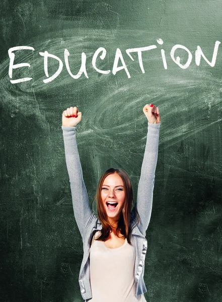Excited student woman — Stock Photo, Image