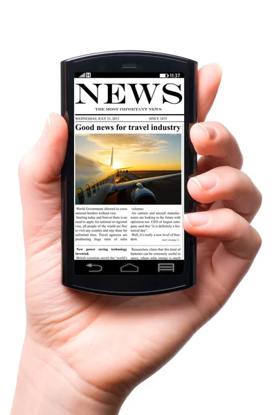 Mobile news — Stock Photo, Image