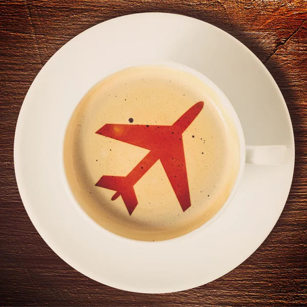 Flughafen-Kaffeetasse — Stockfoto