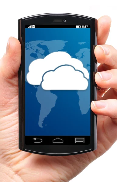 Cloud touch screen phone — Stock Photo, Image