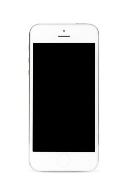 Beyaz arkaplanda akıllı telefon izole edildi