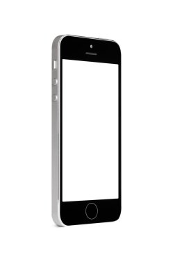 Beyaz arkaplanda akıllı telefon izole edildi