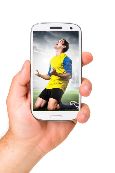 Mobiele voetbal — Stockfoto