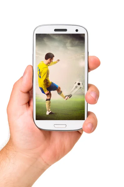 Mobiele voetbal — Stockfoto