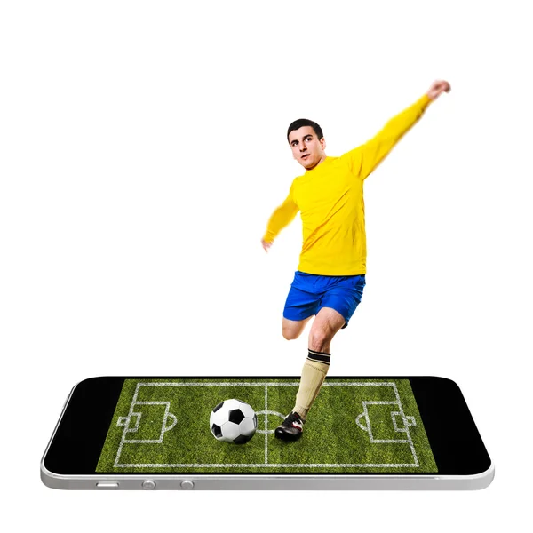 Mobiele voetbal — Stockfoto
