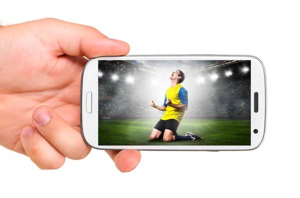 Mobiele voetbal — Stockfoto