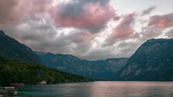 Бохинское озеро, Триглавский национальный парк, Словения — стоковое видео