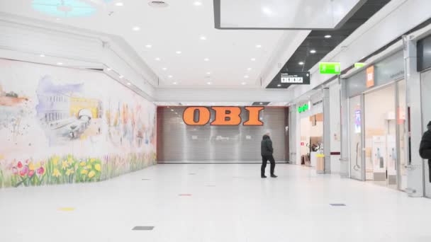 Saint Petersburg Russia March 2022 Sanctions Russia Closed Obi Store — Stockvideo