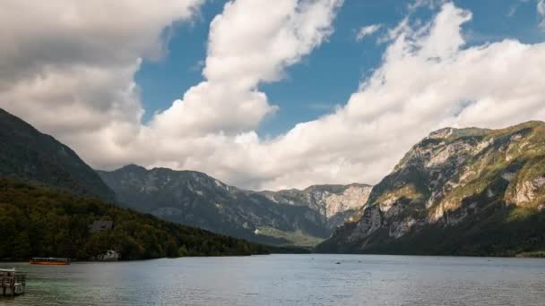 Clouds Bohinj Lake Triglav National Park Slovenia — Stockvideo