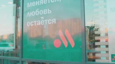 SAINT-PETERSBURG, RUSSIA - JUNE 29, 2022: exterior of a fast food restaurant Vkusno I Tochka, which are reopened clones of McDonalds who left Russia after sanctions were imposed.