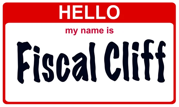 Hello my name is fiscal cliff — Stock Photo, Image