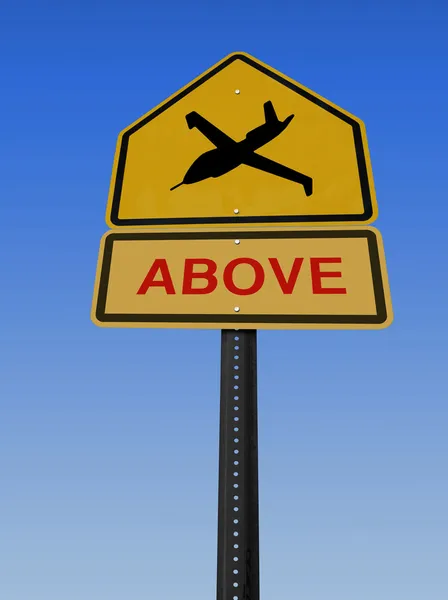 Warning drone above sign — Stock Photo, Image