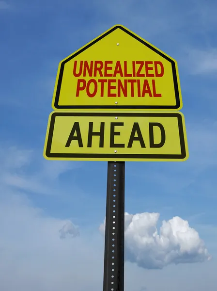 Motivational unrealized potential ahead sign post — Stock Photo, Image