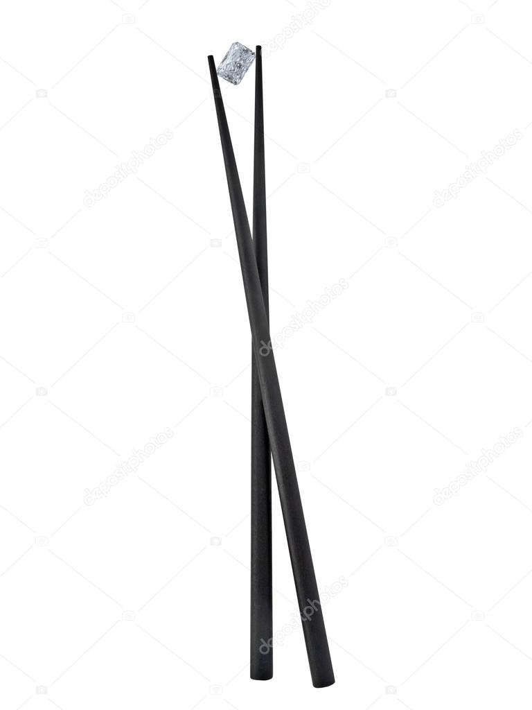 chopsticks holding diamond