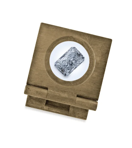 Vintage loupe over diamond — Stock Photo, Image