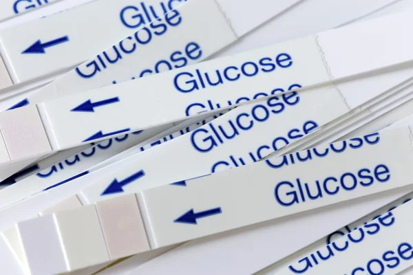 Indicator strips voor bloed glucose testen — Stockfoto