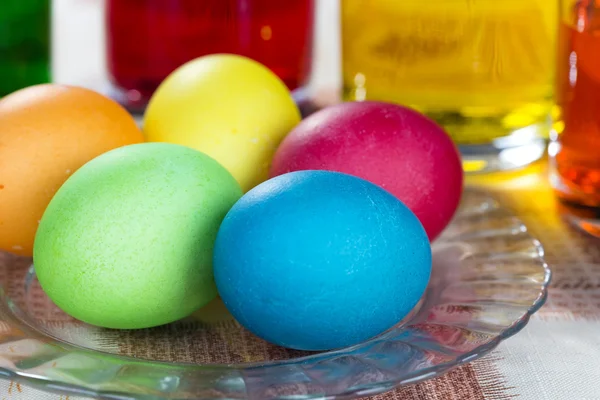 Zbarvení vajec velikonoční — Stock fotografie
