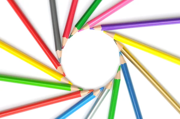 Circle from color pencils — Stock Photo, Image