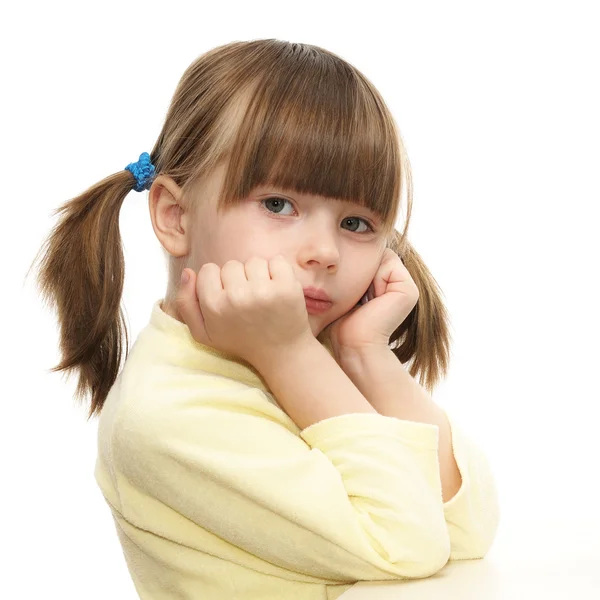 Little Girl on White Background Stock Image