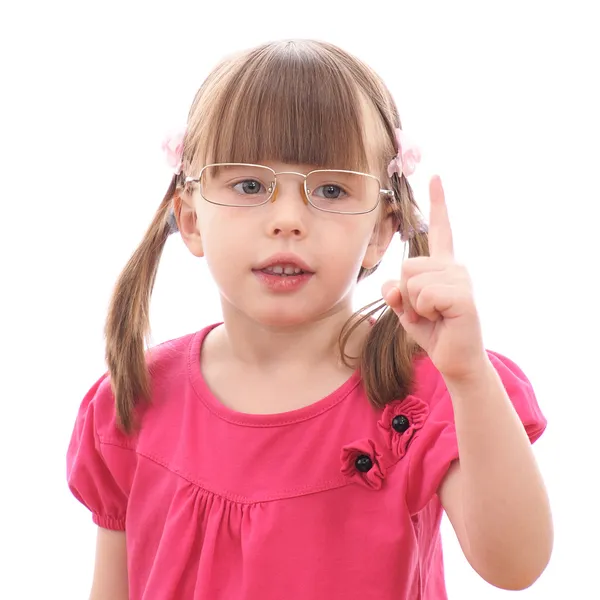 Menina apontando — Fotografia de Stock