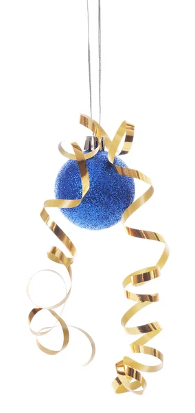 Christmas ball with ribbon — Stock Photo, Image