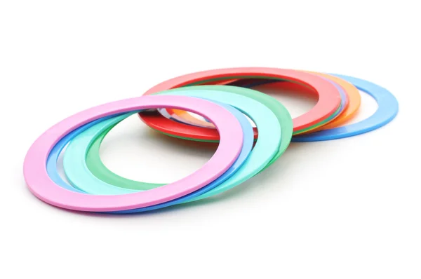 Multicolor plastic ringen — Stockfoto