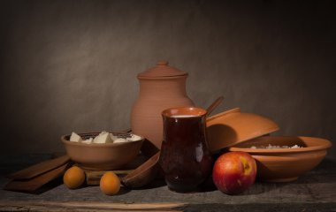 süt ve süt ürünleri ile ile natürmort