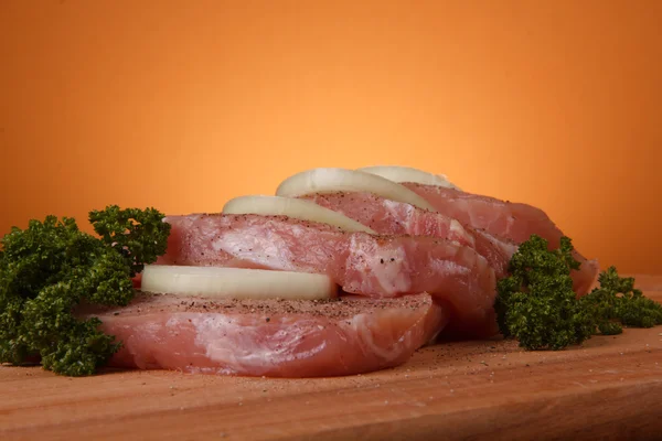 Pezzi di carne di maiale — Foto Stock