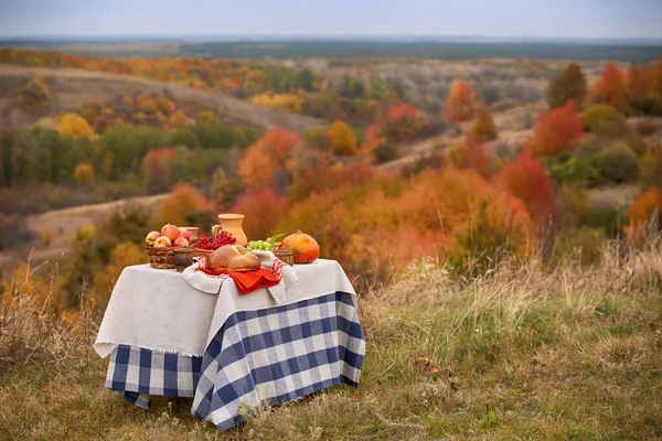 Table Food Background Landscape — Stock Photo, Image