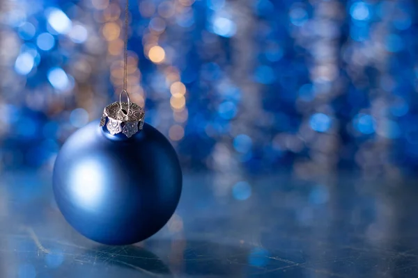 Concierto Navidad Con Accesorios Azules Sobre Fondo Abstracto —  Fotos de Stock