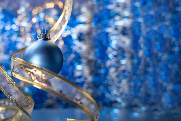 Concert Noël Avec Accessoires Bleus Sur Fond Abstrait — Photo
