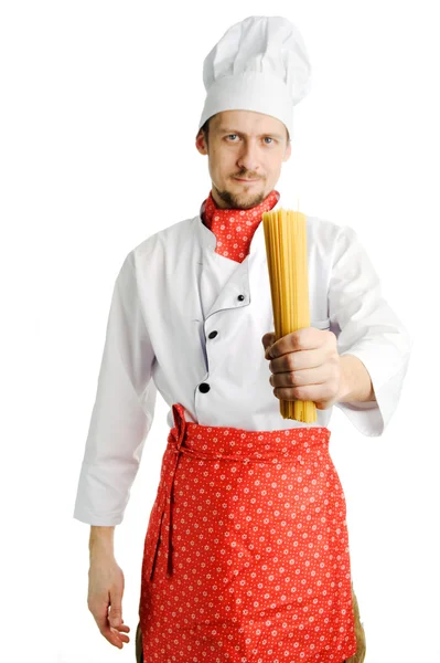 Chef with pasta — Stock Photo, Image