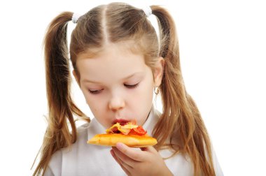 Pizza Yiyen Küçük Kız