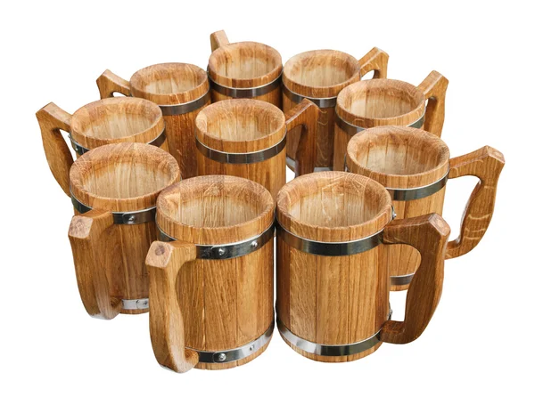 Wooden mugs — Stock Photo, Image