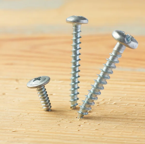 Metal screws twirled — Stock Photo, Image
