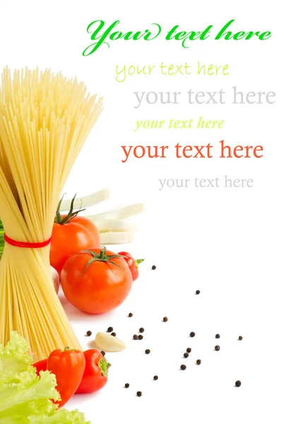Italiaanse pasta met tomaten, knoflook — Stockfoto