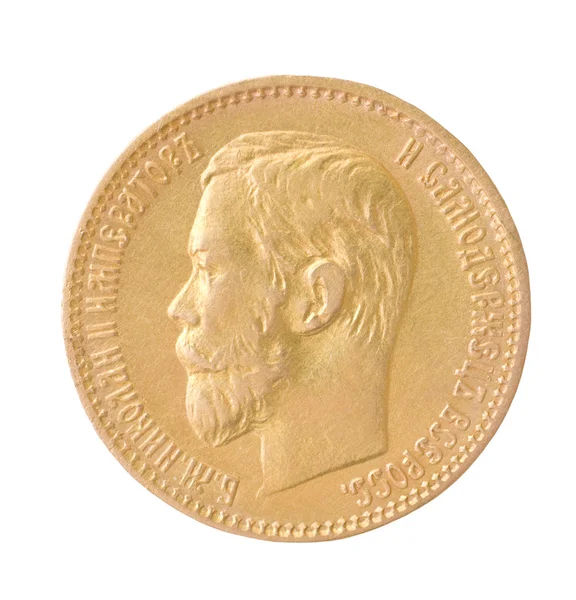 Золотая монета Российской империи — стоковое фото