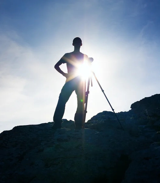 Silhouet van de fotograaf — Stockfoto