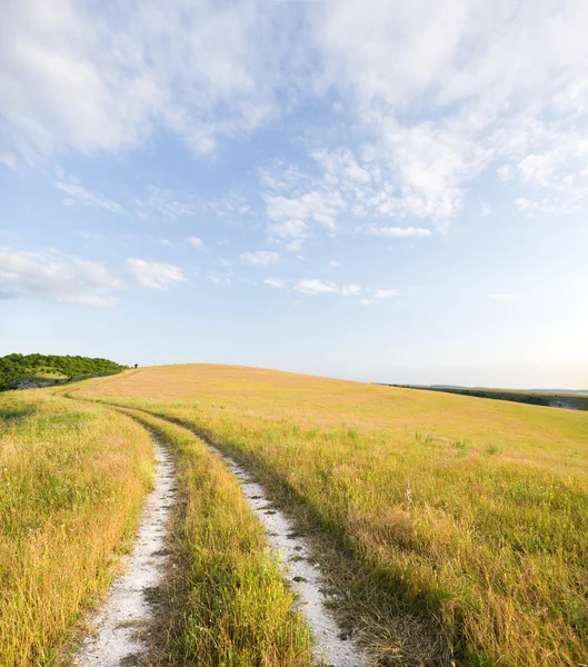 Derin gökyüzü ve yol şeritli. — Stok fotoğraf