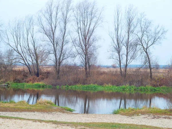 Foto Panoramica Del Fiume Autunno — Foto Stock